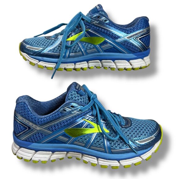 Brooks Womens 7B Adrenaline GTS 17 1202311B464 Blue Green Running Shoes Sneakers - Picture 1 of 11
